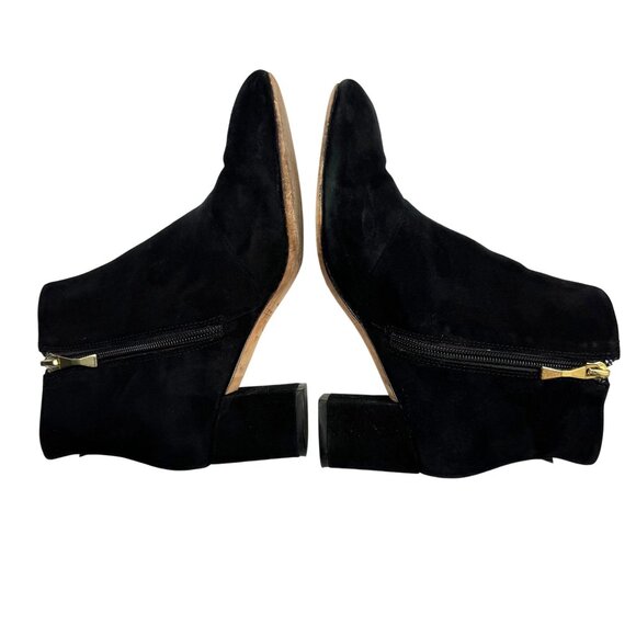 Kate Spade Langley Black Suede Leather Big Bow Round Toe Ankle Booties Women sz6 - Picture 6 of 13